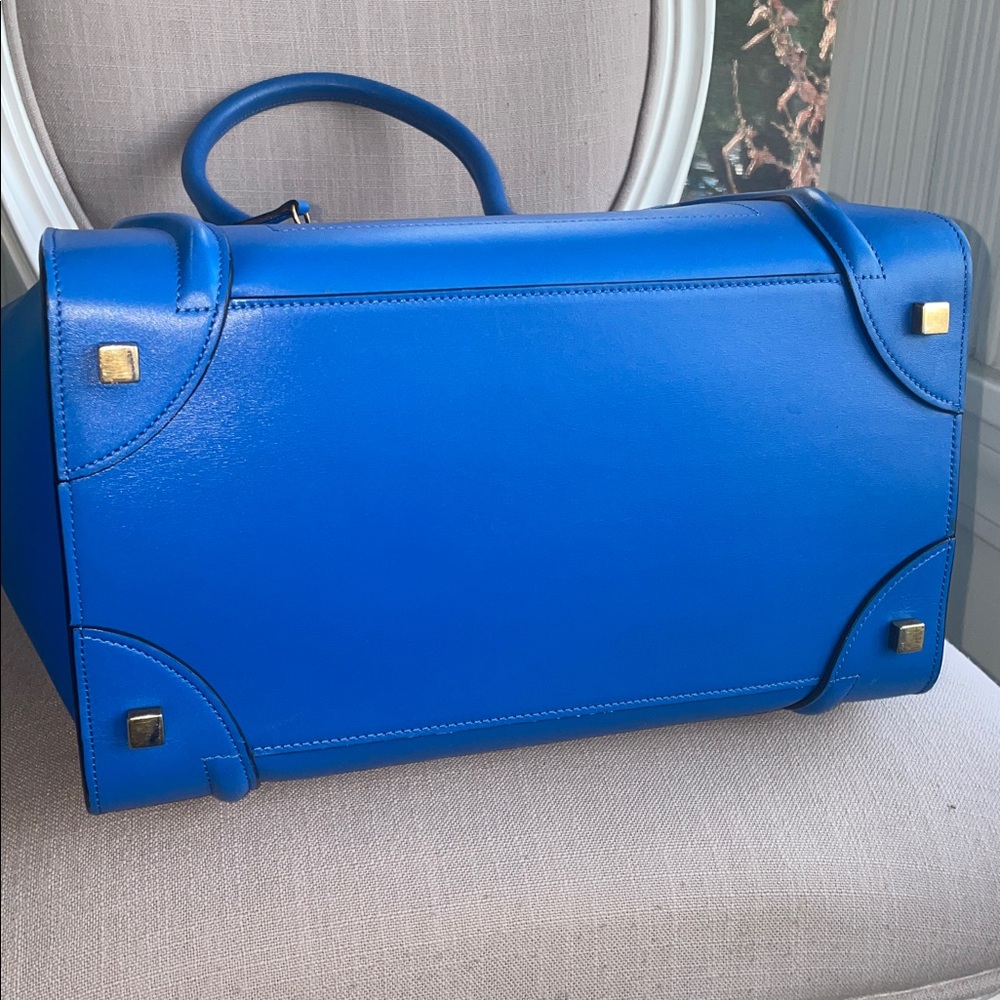 Celine Palmelato Mini Luggage Electric Blue - Picture 12 of 14